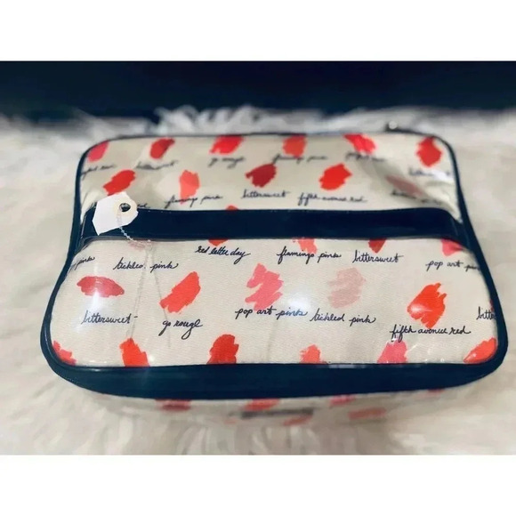 KATE SPADE LARGE COLIN LILAC COURT COSMETIC BAG LIPSTICKS - Picture 2 of 6